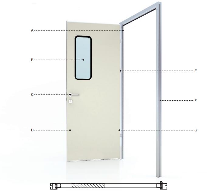  Swing door with colored GI panel